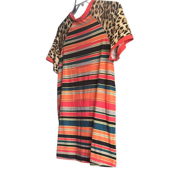 SOUTHERN STITCH T-SHIRT SHORT SLV CREW NECK, WOMEN, L, MULTICOLOR ANIMAL/STRIPES - Picture 8 of 12